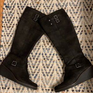 Black Wedge Boots